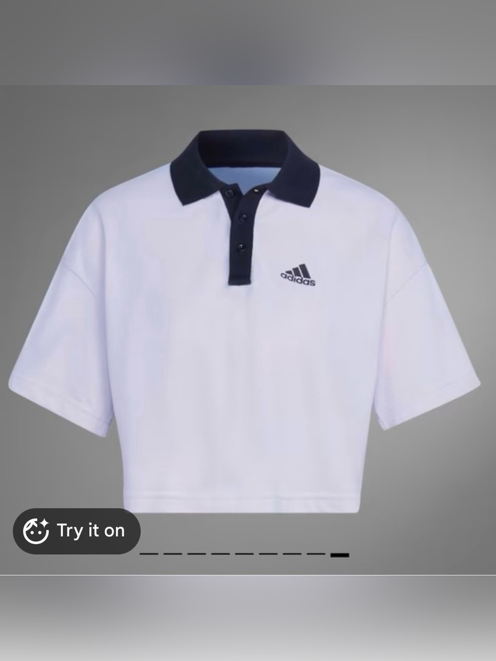 Adidas Women's Pique Cropped Polo Shirt Lavender Purple Black Collar (S)